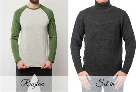 set in raglan sleeves.